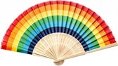 GoedeDoelen.Shop | Waaier Rainbow | Regenboog Waaier | LGBTQ Waaier | Pride Accessoire | Verkoeling | Spaanse Waaier | Afmeting 38 X 20 CM | Festival Waaier