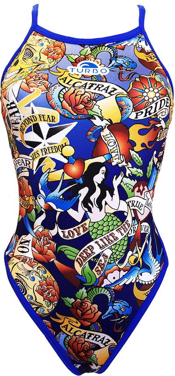 Turbo Sirenas Map Zwemkleding Blauw S Vrouw