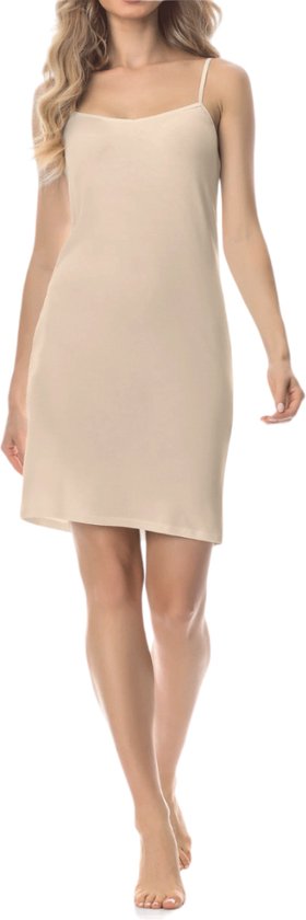 Dames Onderjurk - Beige - Middellang/Kort - 88cm - Maat L (712)