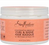 Shea Moisture Coconut & Hibiscus - Haarmasker - Curl & Shine Hair Masque - 340 g