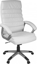 Rootz Bureaustoel - Wit Kunstleer - Ergonomisch met Hoofdsteun - Design Directiestoel - Bureaustoel met Wisfunctie - Draaistoel - Hoge Rugleuning (X-XL, 120kg)