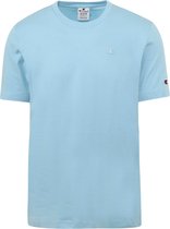 Champion - T-Shirt Logo Lichtblauw - Heren - Maat L - Regular-fit