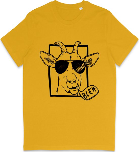 T Shirt Grappige Geit - Heren en Dames T Shirt - Geel - XL