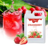 Limonade | Bubble Tea Syrup | Smoothie Basis | Cocktail Syrup | Dessert Syrup | JENI Strawberry Syrup - 2.5 Kg （with a free pump）