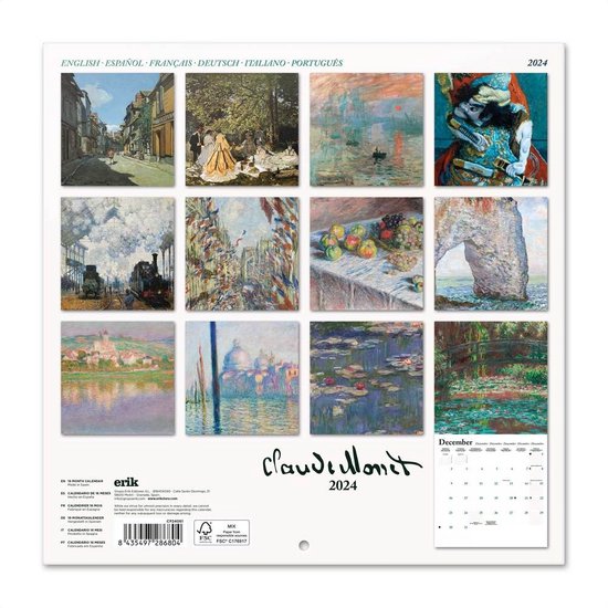Claude Monet Kalender 2024  bol.com
