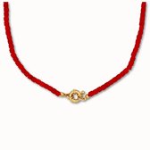 ByNouck Jewelry - Red Cube Choker - Sieraden - Dames Ketting - Verguld - Rood - Halsketting