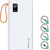 OrangeUp Powerbank 30000 mAh - 10x laden - Snellader - 22.5 W - USB & USB-C - 8 poorten - Grote LED zaklamp - Fast charger - Max 66 W - Wit