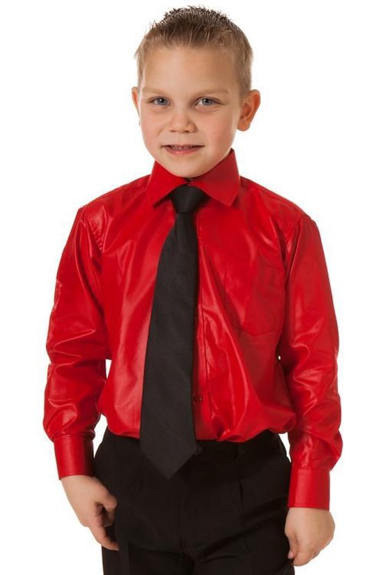 Kinderoverhemd glimmend rood- 92 | bol.com