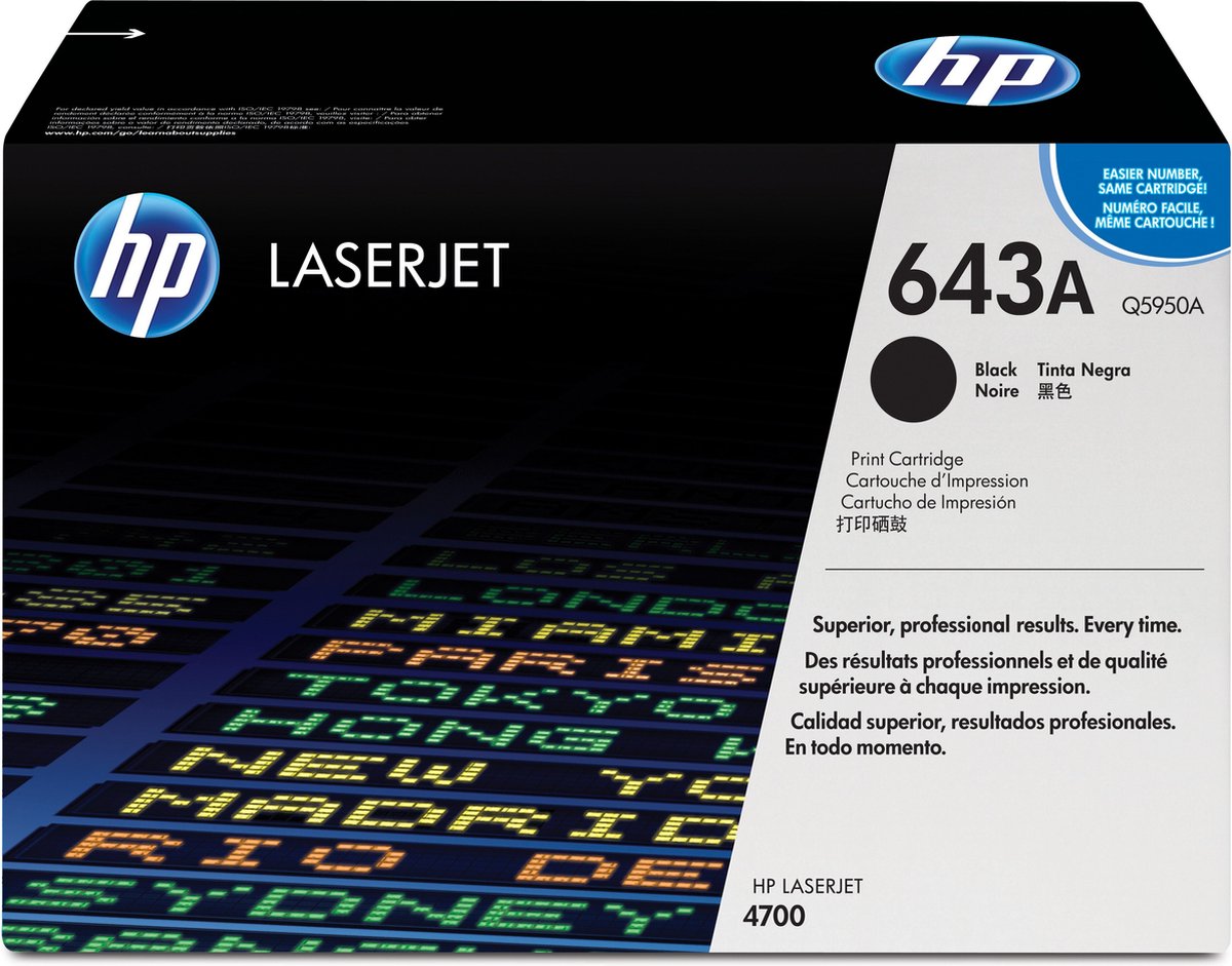 HP 643A zwarte LaserJet tonercartridge (Q5950A) Zwart
