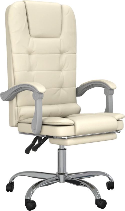 vidaXL-Kantoorstoel-massage-verstelbaar-kunstleer-crèmekleurig
