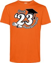 T-shirt Class of '23 | Geslaagd Cadeau | Afgestudeerd | Diploma | Oranje | maat 5XL