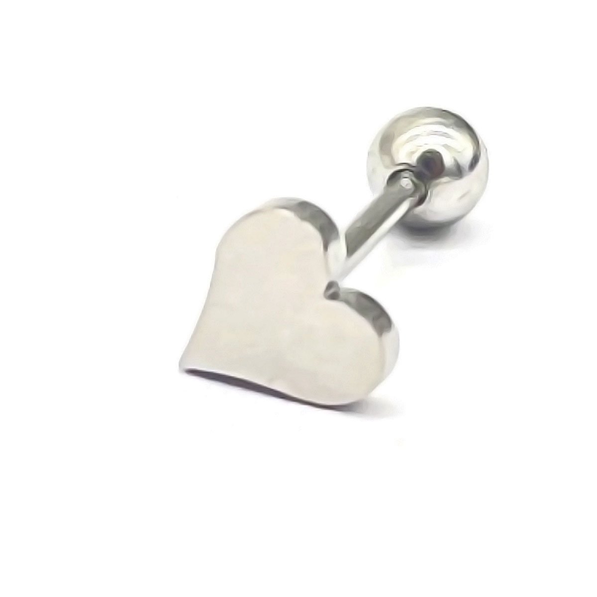 Oorpiercing Hart - RVS - 5 mm - Zilverkleurig – valentijn – cadeau