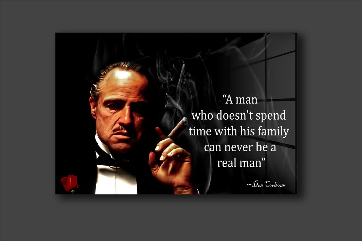 Godfather qoute schilderij op oplexiglas 120x80cm