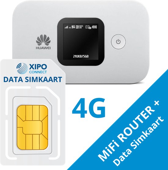 MiFi Router + Data Simkaart Europa XIPO CONNECT (+Gratis data) - 4G+ - Mobile WiFi - 3000mAh