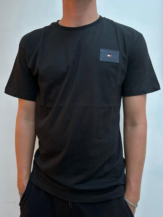 Tommy Hilfiger | T-shirt bio avec badge | Noir