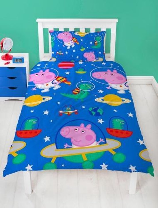 Peppa Pig George dekbedovertrek - eenpersoons - George Big dekbed - blauw