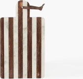 J-Line Rechthoekig Streep Marmer snijplank - steen - wit/bruin