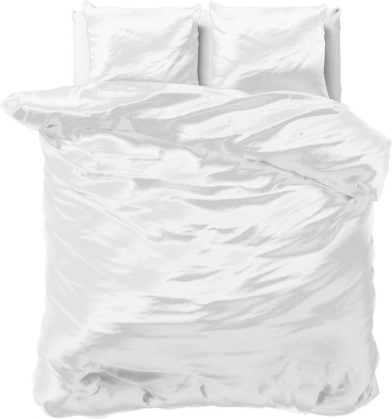 dekbedovertrek Decoware - satin brillant - blanc - 1 personne - 140x220 + 60x70cm