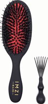 IMZI Hair Matte Black Spa Brush size Small - Brosse à cheveux de Luxe - Peigne à cheveux - Tous types de cheveux - Stimule le cuir chevelu - Prévient la perte de cheveux - Anti-emmêlement