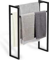 Weltbäder - Porte-serviettes sur pied pour salle de bain - Zwart - Porte-serviettes - Porte-serviettes sur pied - Porte-serviettes - Acier inoxydable - Matériel de montage inclus