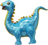 Dino ballon - Blauw - 4D - XXL - 75x64cm - Ballonnen - T-rex - Dino feest - Thema feest - Verjaardag - Helium ballon - dinosaurus ballon - Folie ballon - Stegosaurus
