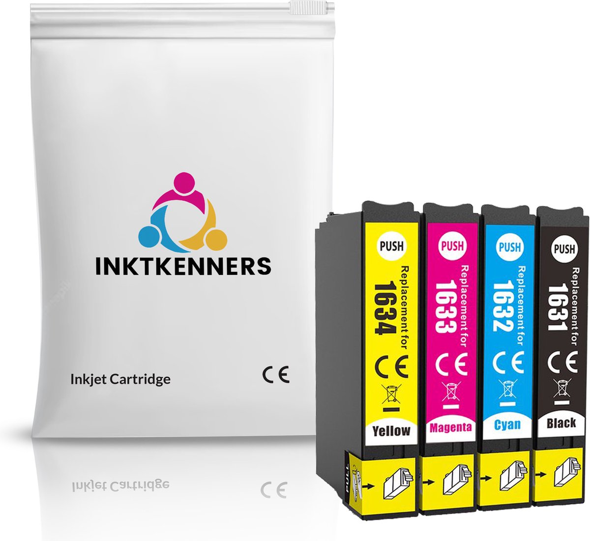 Inktcartridges voor Epson 16 / 16XL | Multipack van 4 cartridges voor Epson Workforce WF-2010W WF-2510WF WF-2520NF WF-2530WF WF-2540WF WF-2630WF WF-2650WF WF-2660WF WF-2750DWF WF-2760DWF