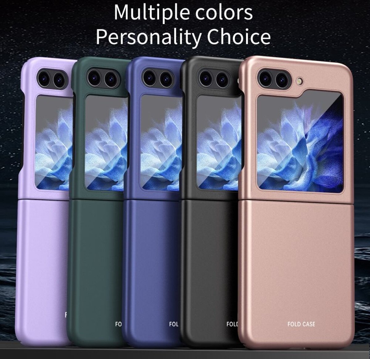 Coque Rigide Pour Samsung Galaxy Z Fold 5 - Design Fin Violet/Rose, Marque Avizar, Neuf