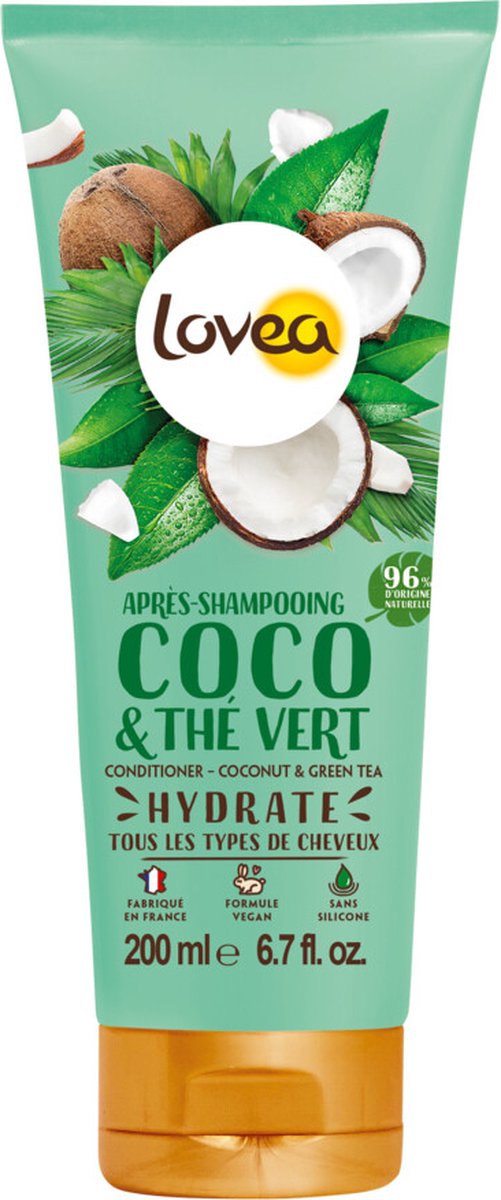 Lovea Kokos en Groene Thee Conditioner - 2 x 200 ml - Voordeelverpakking