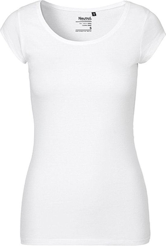 Ladies´ Roundneck T-Shirt met korte mouwen White - L