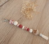 Sleutelhanger met Kralen Mama - Cadeau sleutelhanger - Sleutelhanger voor mama - Silliconen kralen sleutelhanger - Cadeau voor mama