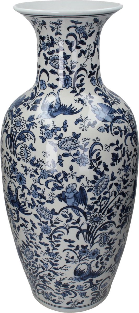 Vaas Porselein Blauw 26,5x26,5x63cm