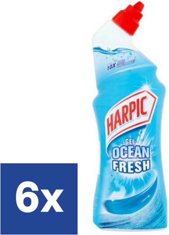Harpic Active Fresh Toiletreiniger Gel Ocean Fresh - 750ml x6