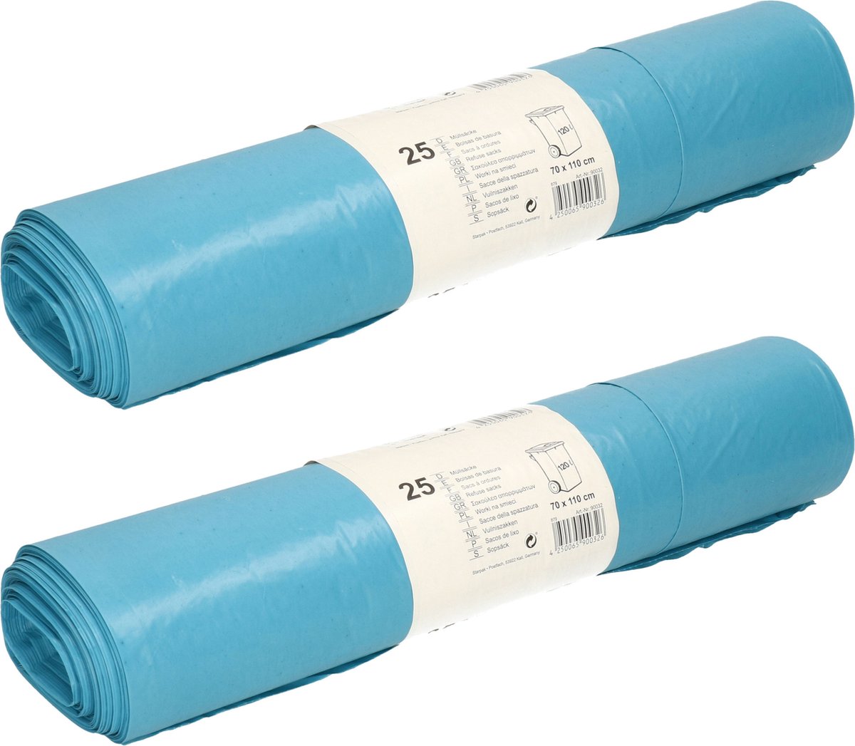 Goedkoopste Papstar 50x stuks afvalzakken/vuilniszakken - 120 liter - blauw - containerzakken