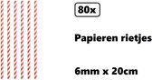 80x Pailles en papier pays rouge/blanc - 100% biodégradable - Pologne-Danemark-Suisse-Angleterre-Autriche - Thema party festival distribuer paille à boire