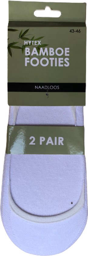 Chaussettes Bamboe Footies / No show - Wit - 6 paires - Taille 43/46 - Sans couture