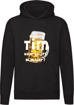 Ik ben Tim, waar blijft mijn bier Hoodie - cafe - kroeg - feest - festival - zuipen - drank - alcohol - naam - trui - sweater - capuchon