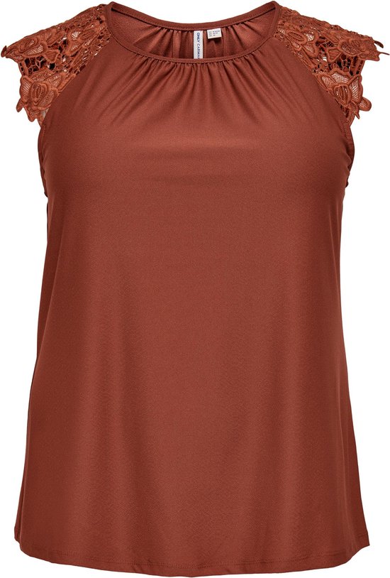 Only Carmakoma Carsilva top oranje/bruin maat XL 54