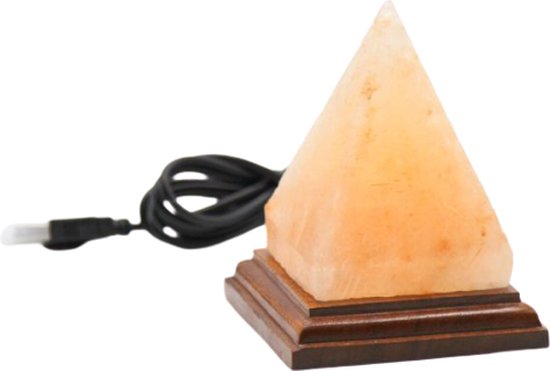 Himalayazout USB LED Lamp - Pyramid Lampje - Computergebruik met snoer en USB Verbinding - 10x10x10cm - 0.6kg