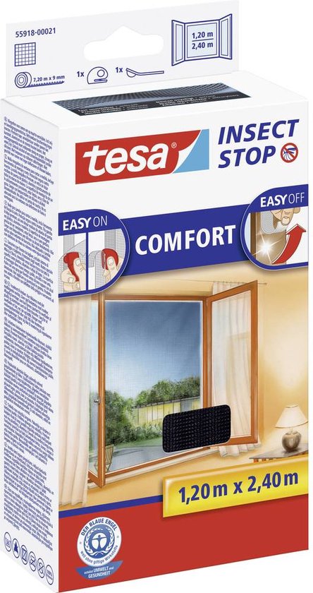 Tesa Comfort - Raamhor - 120x240 cm - Zwart - Tesa
