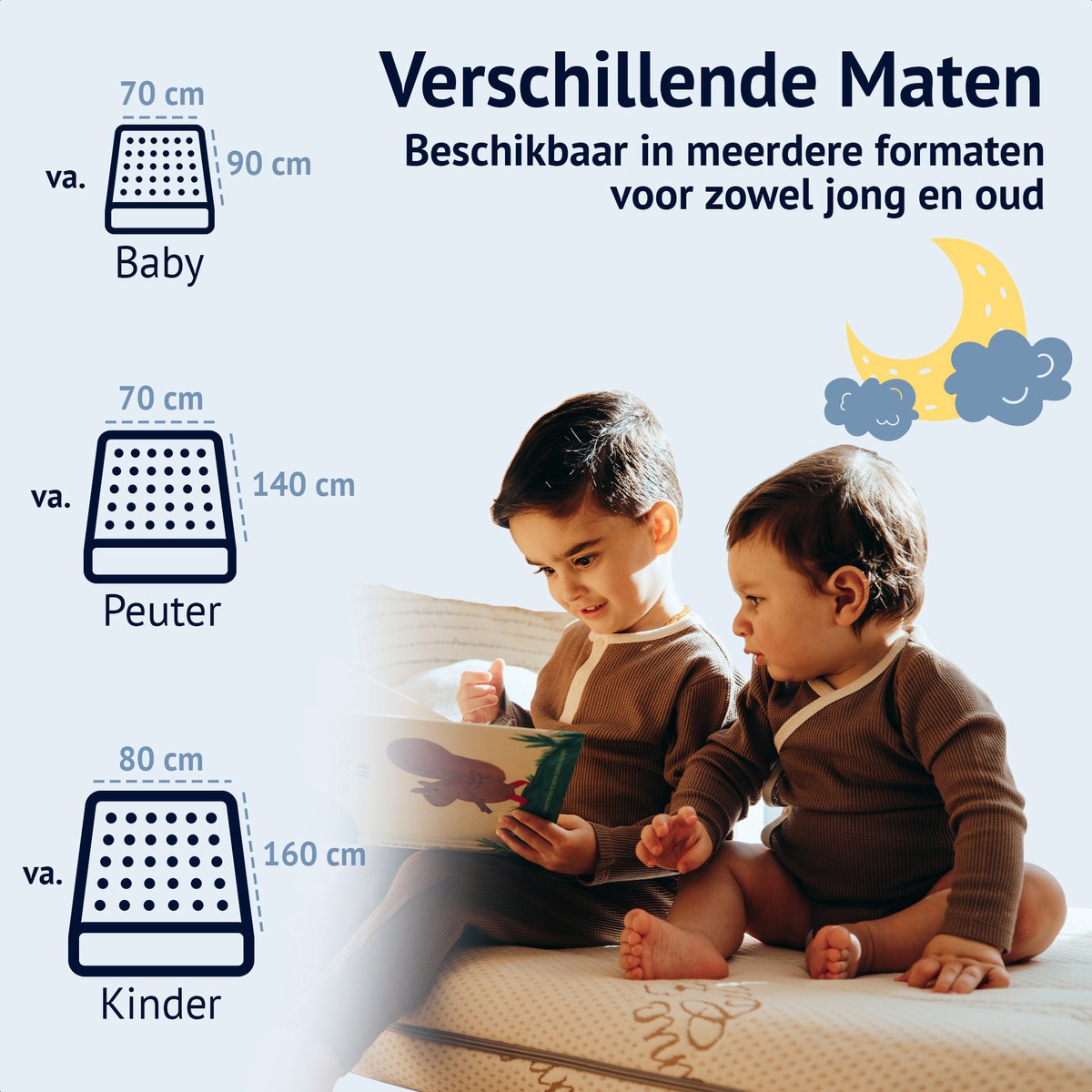 Ada Sleep Kids Matras 60x120 cm ledikant - 10 cm - Koudschuim - Afritsbaar - Wasbare hoes - Hypoallergeen – foto 3