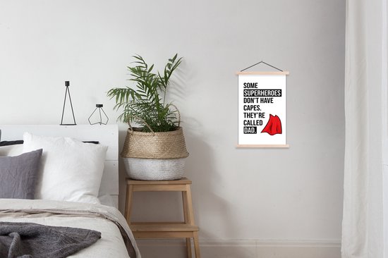 Cadeau pour père avec texte - Affiche scolaire Superheroes textielposter 40x60 cm - Tirage photo sur affiche textielposter (décoration murale salon / chambre)