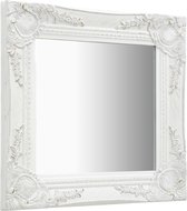 vidaXL - Wandspiegel - barok - stijl - 40x40 - cm - wit