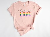 Lykke LGBTQ Unisex T-Shirt| Love is Love T-shirt| Pride | Rainbow | Heather Peach | Maat S