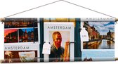 Textielposter - Amsterdamse Ansichtkaarten in het Rek - 90x30 cm Foto op Textiel
