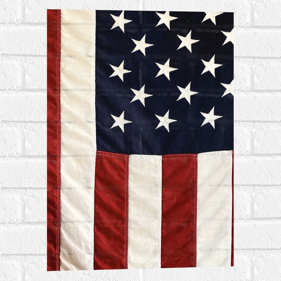 Muursticker - Amerikaanse Vlag - 40x60 cm Foto op Muursticker