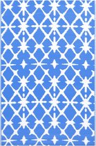 vidaXL Tapis d'extérieur 190x290 cm PP bleu et blanc