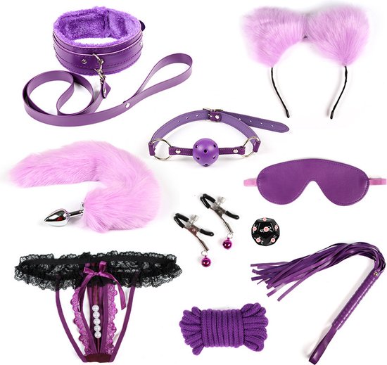 Foto: Luxe bdsm bondage set bondage kit bdsm set oogmasker metalen buttplug foxtail buttplug vossenstaart buttplug bondagetouw halsband choker string zweep dobbelsteen sextoys voor koppels sexspeeltjes