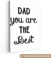 Beau cadeau pour le texte du père - Papa tu es le meilleur Toile 80x120 cm