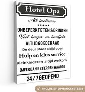 Canvas Schilderij Quotes - Hotel opa - Spreuken - Opa - 30x40 cm - Wanddecoratie - Vaderdag cadeau - Geschenk - Cadeautje voor hem - Tip - Mannen