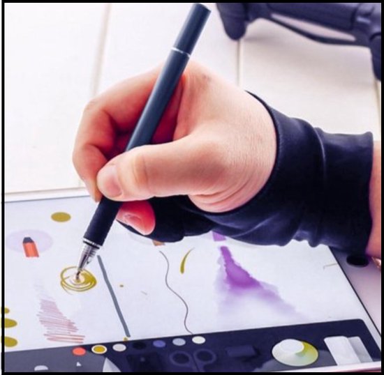 EPIN | Tekenhandschoen | Tablet Handschoen | Maat M | Handig Voor Het Teken Op Een Tekentablet | ZWART